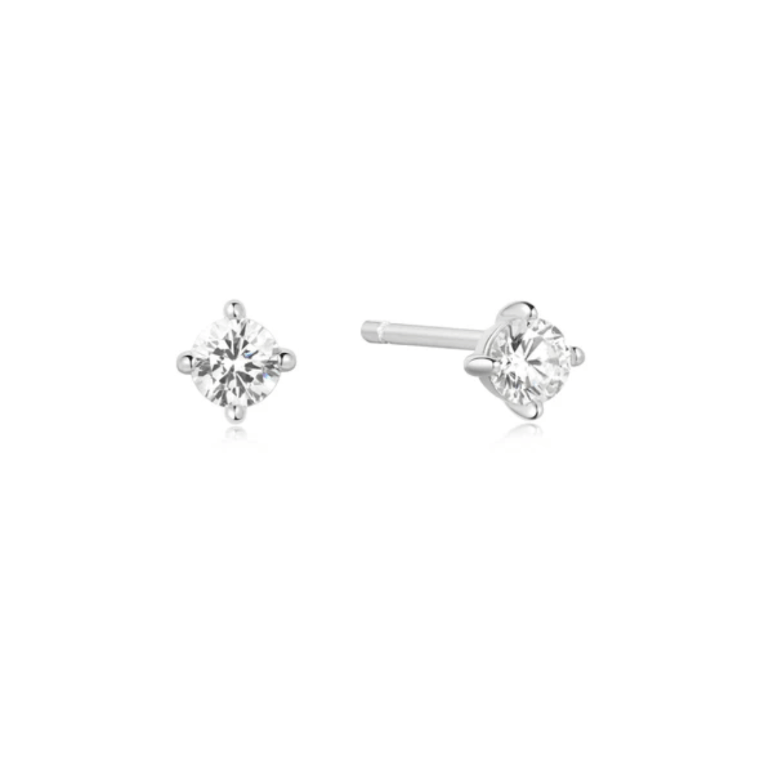 Silver Solitaire Studs