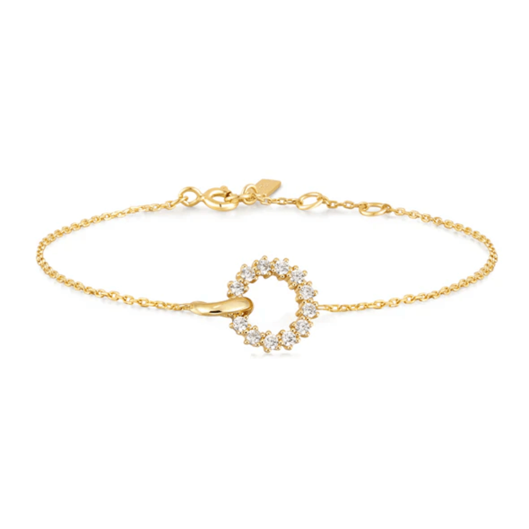 Gold Interlinked Circles Pavé Bracelet