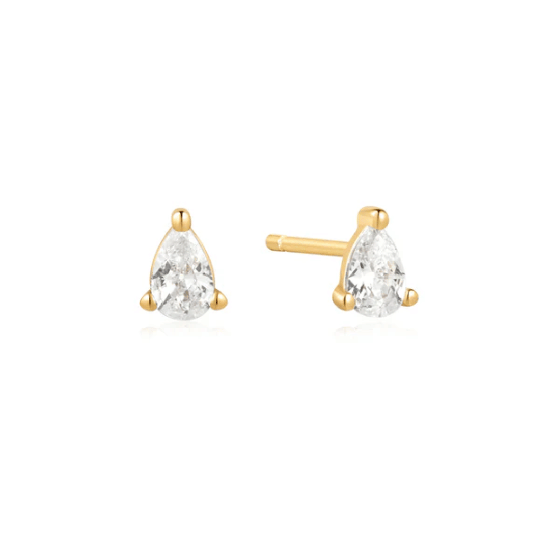 Gold Pear Studs