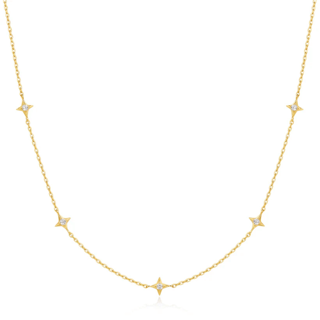 Gold Stars Station Necklace