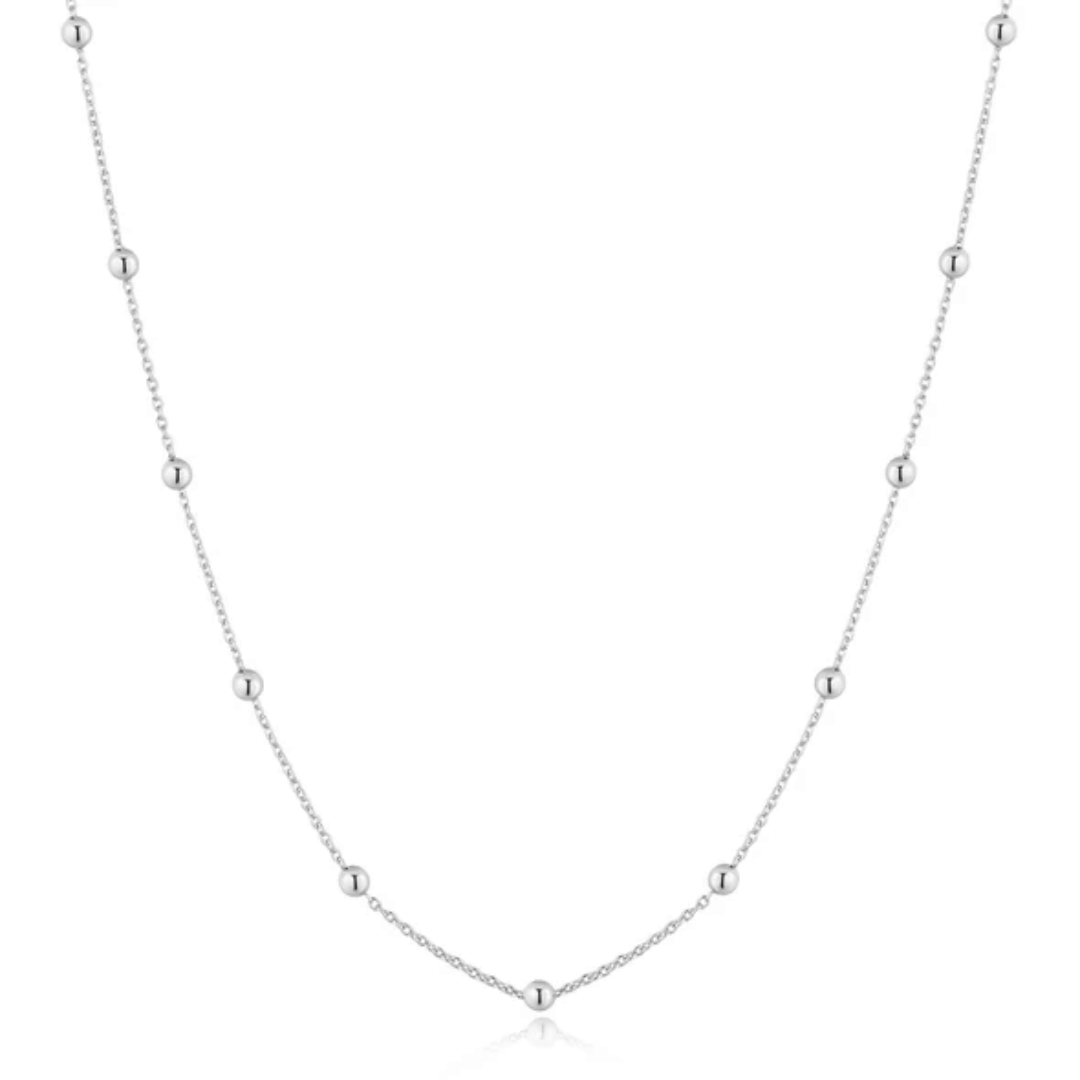 Silver Beaded Chain Necklace