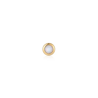 Gold Kyoto Opal Bezel Barbell Single Earring