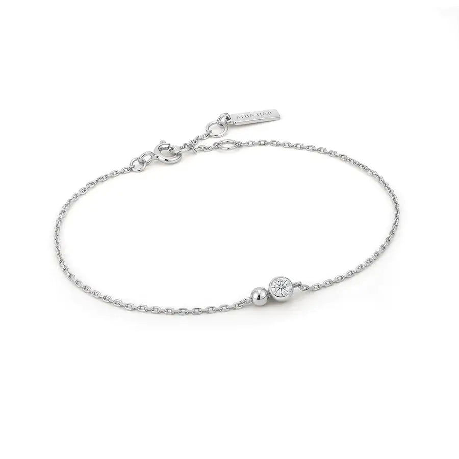 Orb Sparkle Chain Bracelet Silver