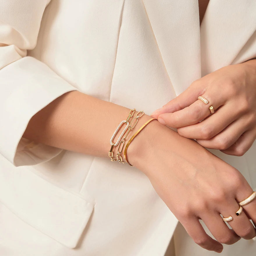 Gold Pavé Link Bracelet