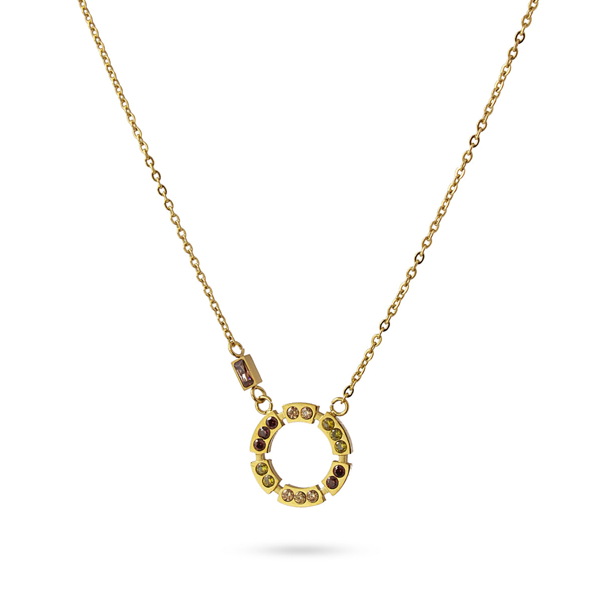CZ NECKLACE WITH ROUND PENDANT