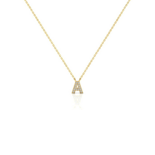 9ct CZ Gold Dainty Initial Necklace