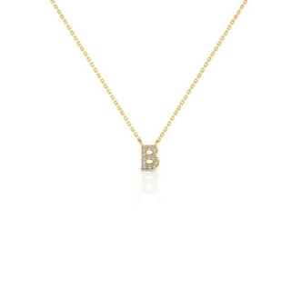 9ct CZ Gold Dainty Initial Necklace