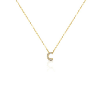 9ct CZ Gold Dainty Initial Necklace