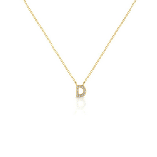 9ct CZ Gold Dainty Initial Necklace