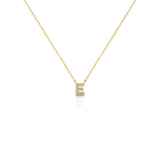 9ct CZ Gold Dainty Initial Necklace
