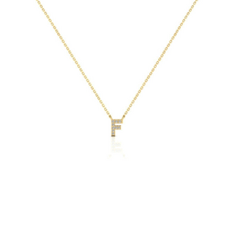 9ct CZ Gold Dainty Initial Necklace
