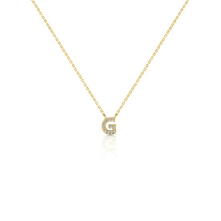 9ct CZ Gold Dainty Initial Necklace