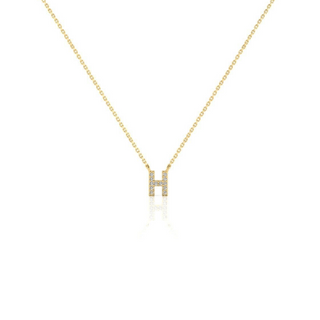 9ct CZ Gold Dainty Initial Necklace