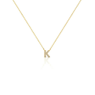 9ct CZ Gold Dainty Initial Necklace