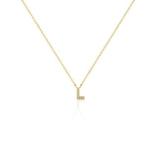 9ct CZ Gold Dainty Initial Necklace