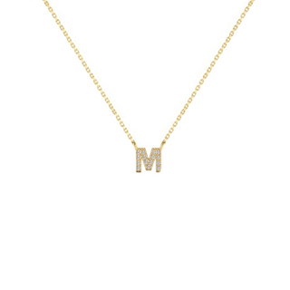 9ct CZ Gold Dainty Initial Necklace