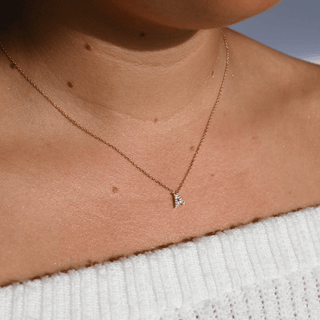 9ct CZ Gold Dainty Initial Necklace