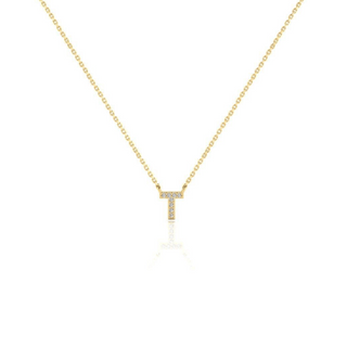 9ct CZ Gold Dainty Initial Necklace