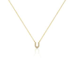 9ct CZ Gold Dainty Initial Necklace