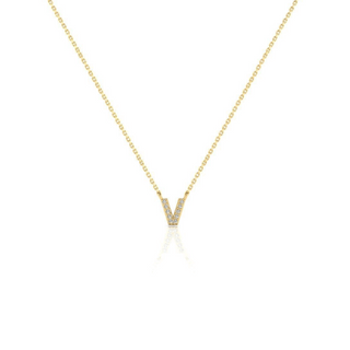 9ct CZ Gold Dainty Initial Necklace