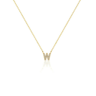 9ct CZ Gold Dainty Initial Necklace