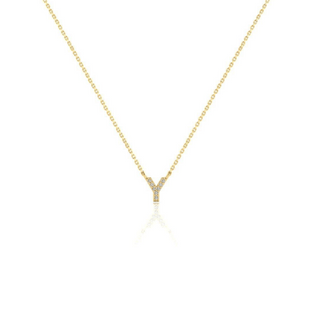9ct CZ Gold Dainty Initial Necklace