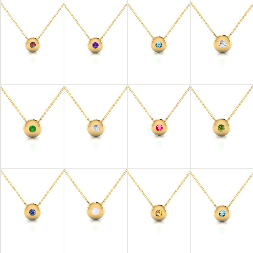 9ct Gold Birthstone Necklace