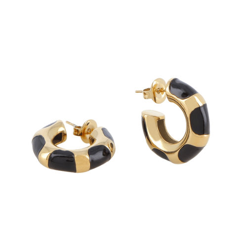 Ór | Black and Gold Hoop Earrings