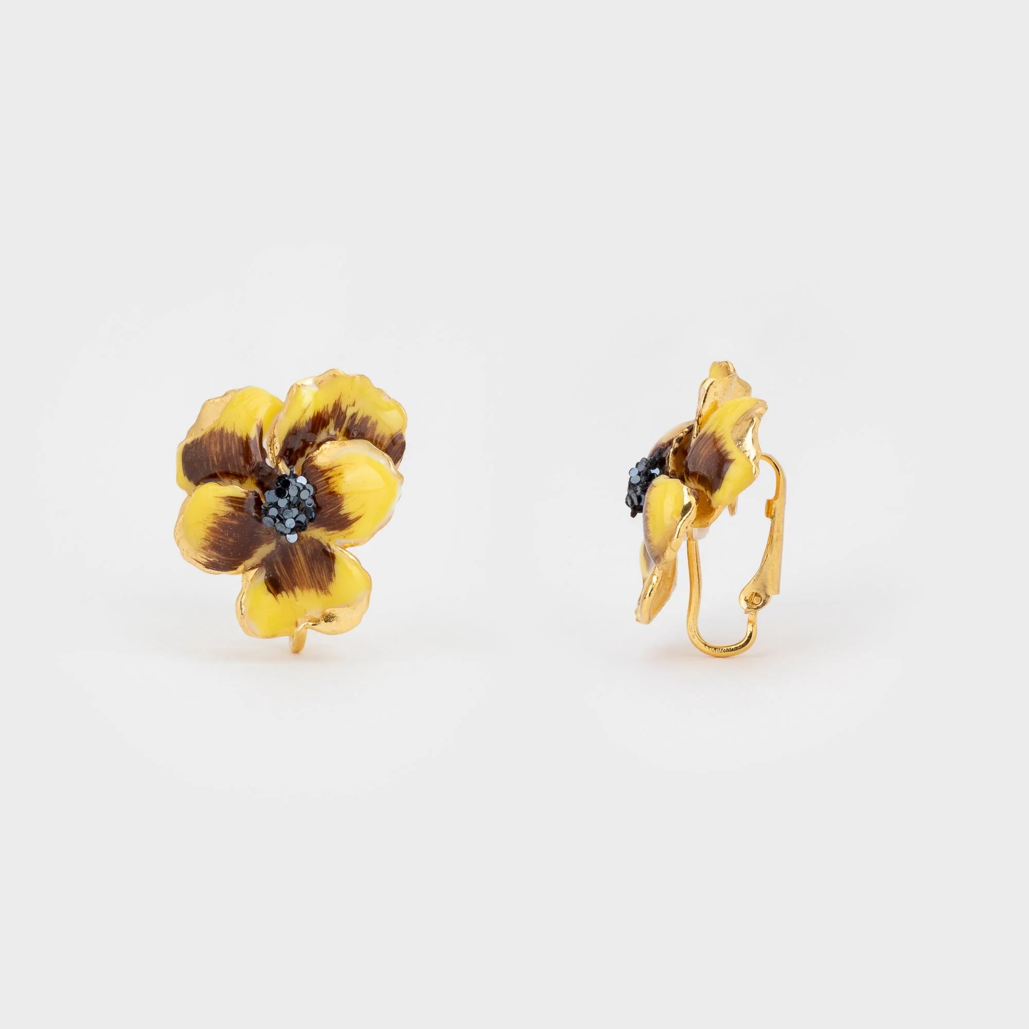 Clip-On Pansy Earrings