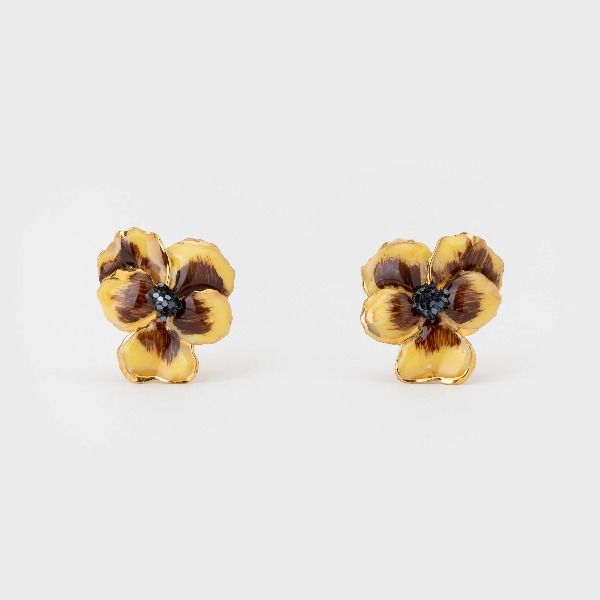 Clip-On Pansy Earrings