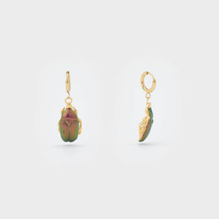 Beetle Purple Hoop Earrings