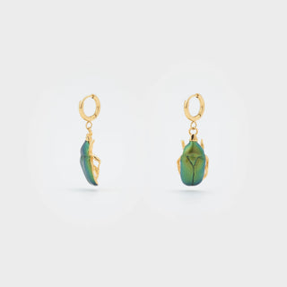 Beetle Green Hoop Earrings