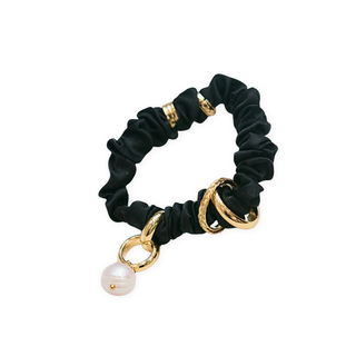 Pearl & Gold Satin Scrunchie