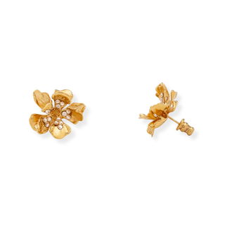 Golden Rose Crystal Studs