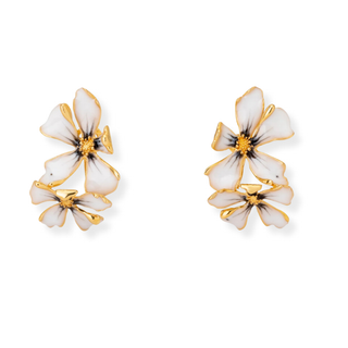 Noir & Ivory Bloom Drop Studs