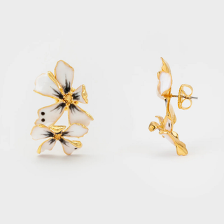 Noir & Ivory Bloom Drop Studs