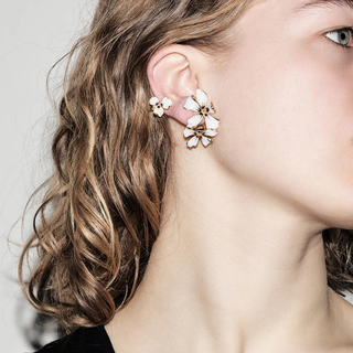 Noir & Ivory Bloom Drop Studs