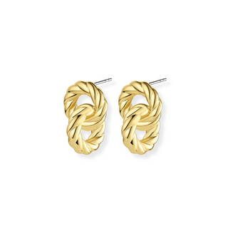 Pair of gold knot earrings 