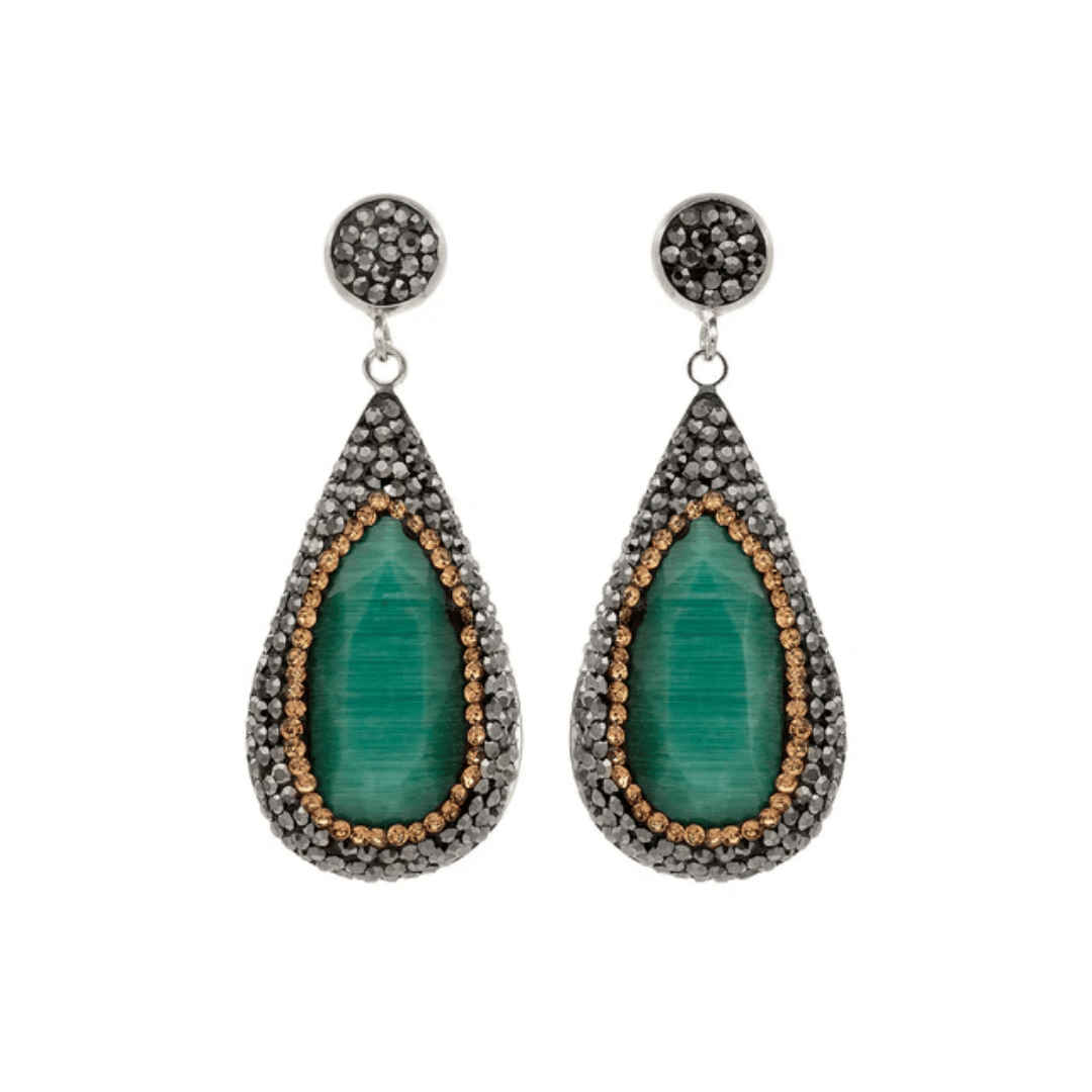 Crystals & Co | Emerald Gem Drop Earrings