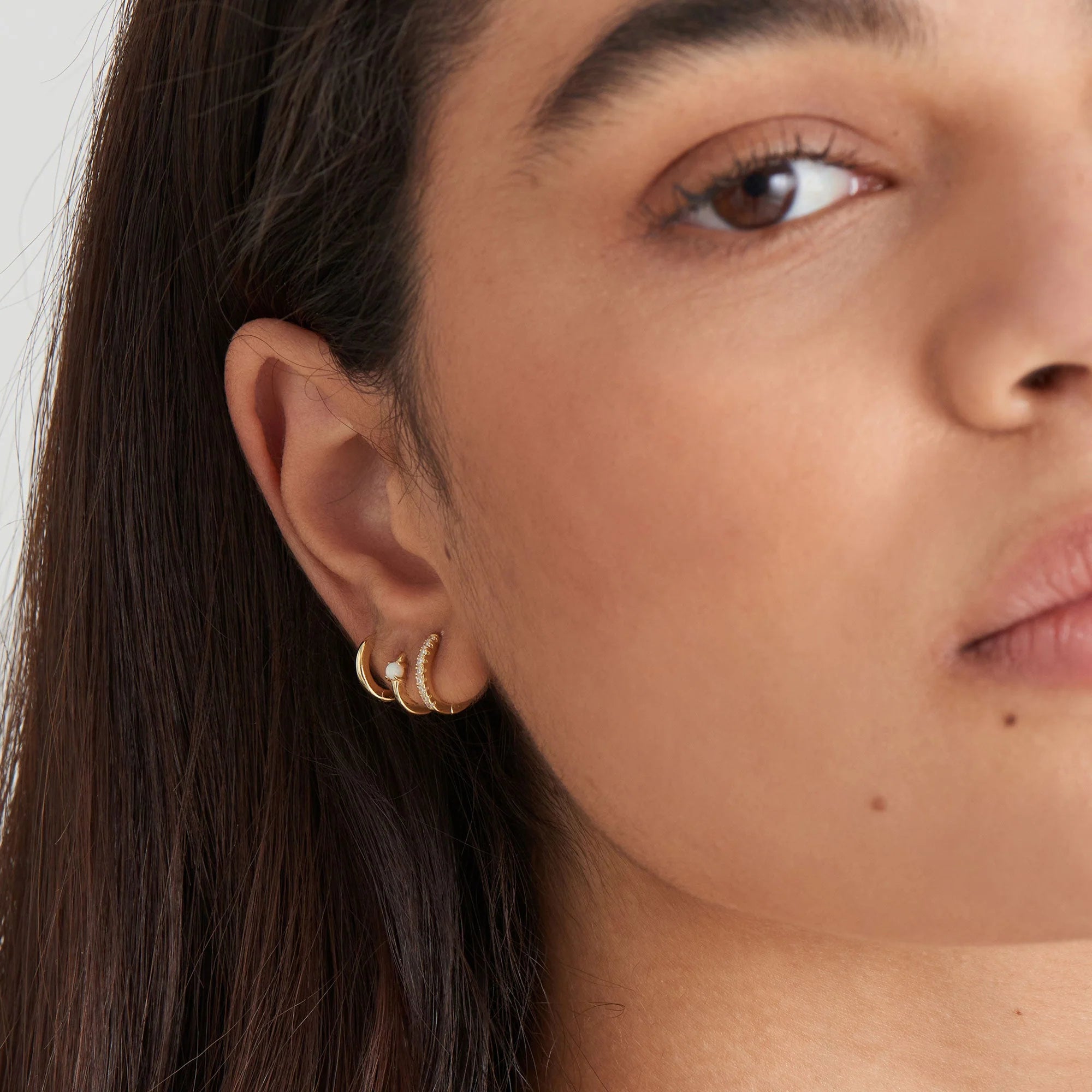 Gold Shimmer Huggie Earrings