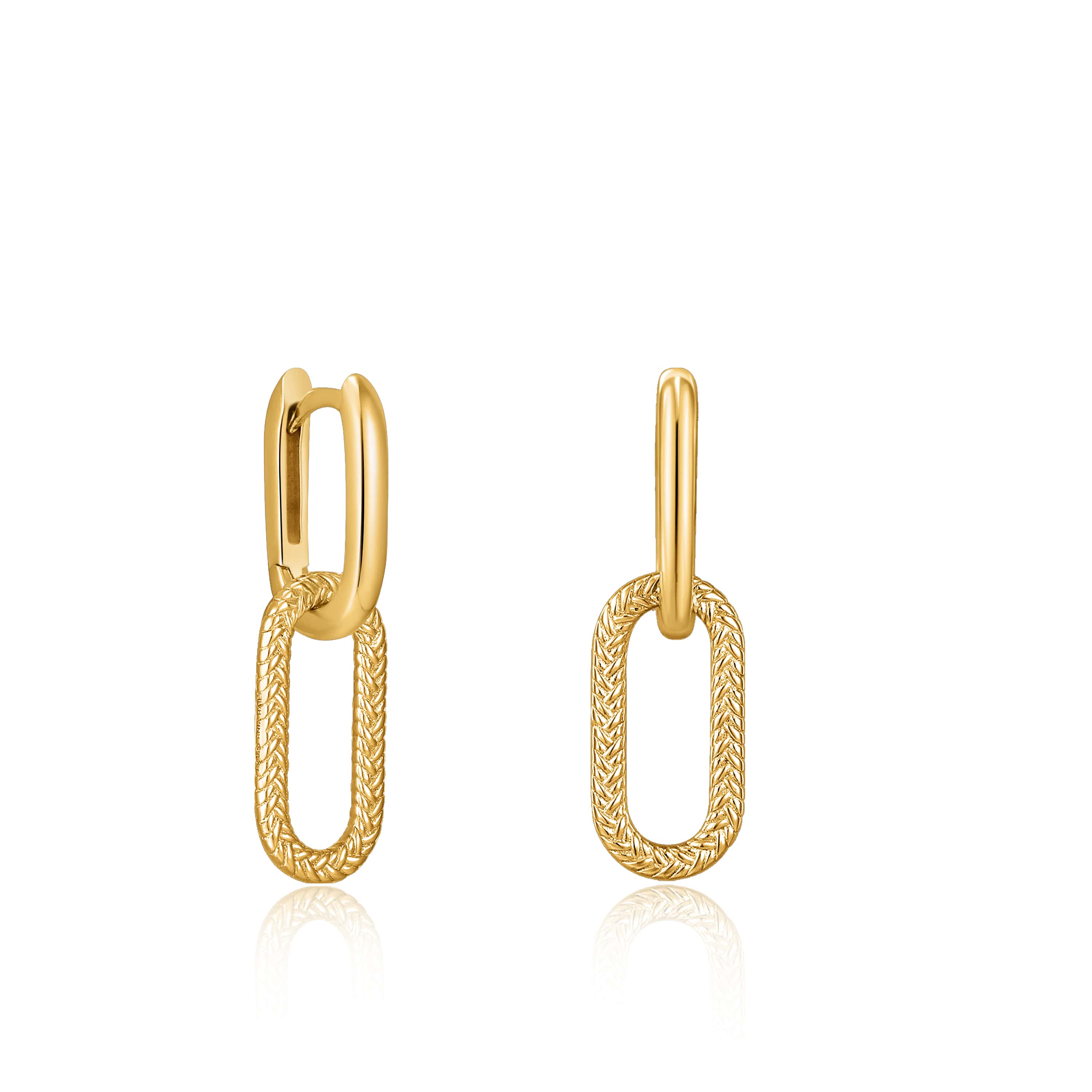 Gold Rope Interlocking Drop Earrings