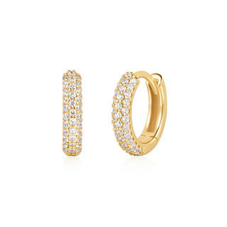 Gold Pavé Huggies