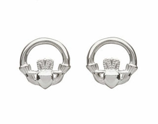 Silver Claddagh Stud Earrings 12MM