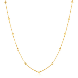 Gold Beaded Chain Necklace