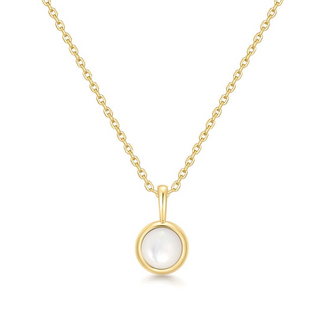 Gold Mother of Pearl Pendant Necklace