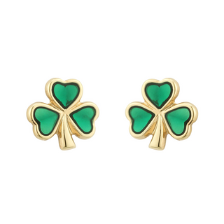 Gold Plated Shamrock Stud Earrings