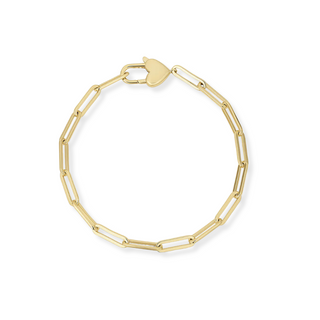 Gold Heart Padlock Bracelet
