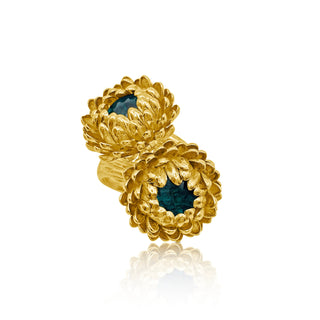 Emerald Thistle Duo Ring