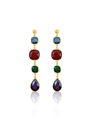 Multi-coloured Cascade Drop Earrings