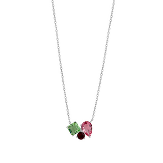 S/S Multi Shape Pink & Green Necklace